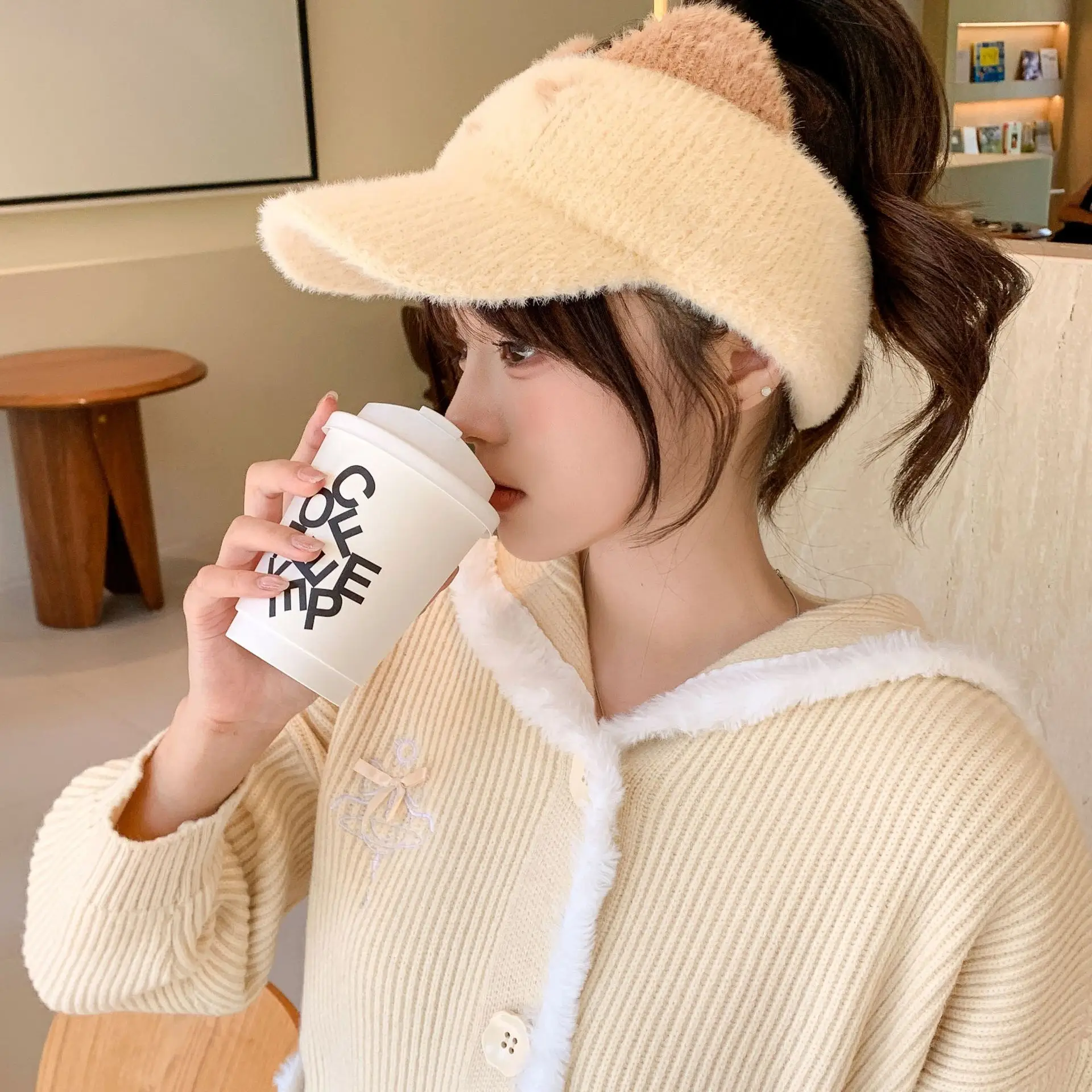 Women Fleece Warm Knitted Wool Hat All-match Autumn Winter — feature 15