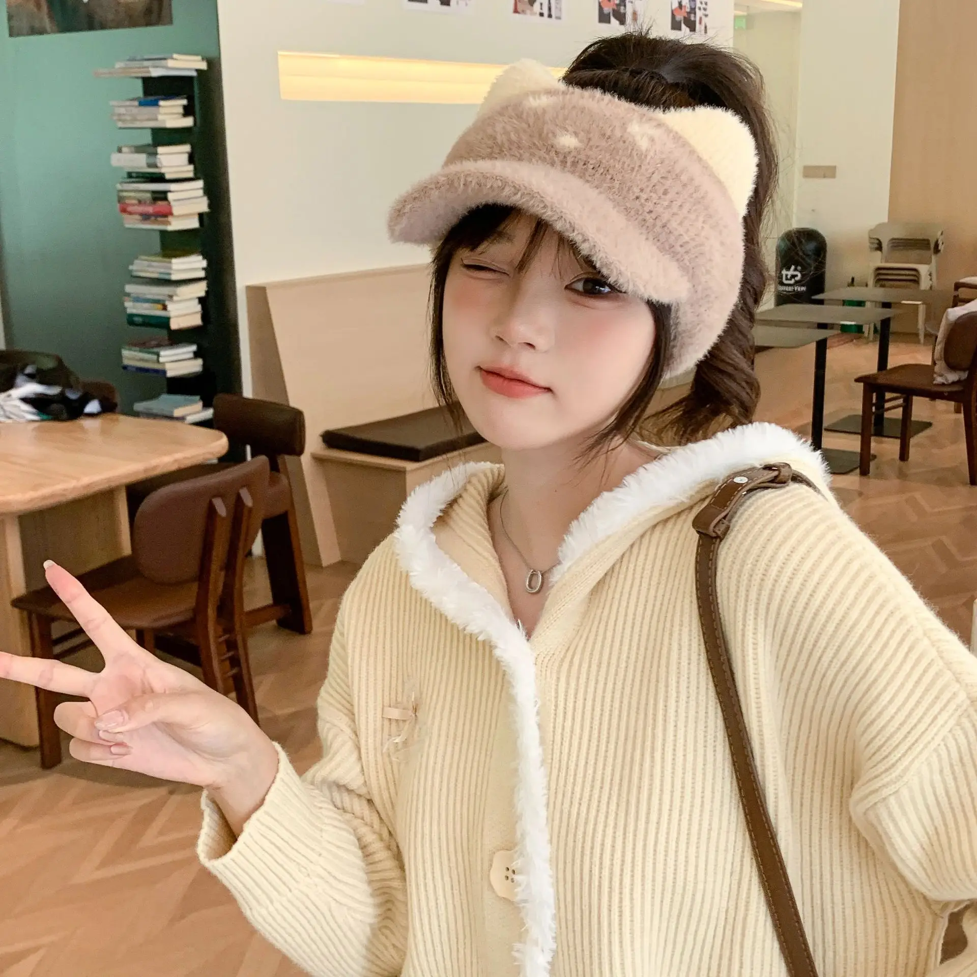 Women Fleece Warm Knitted Wool Hat All-match Autumn Winter — feature 5