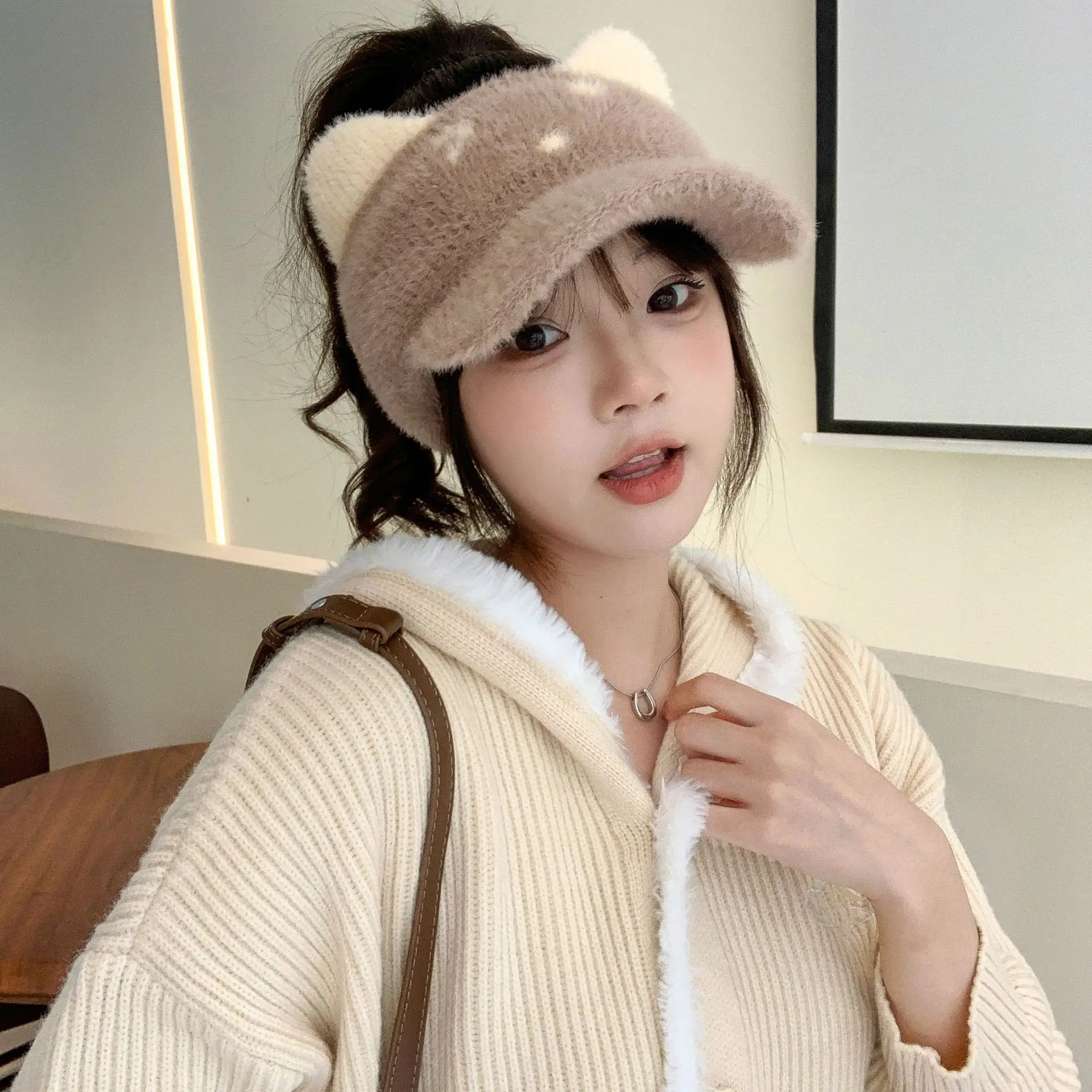 Women Fleece Warm Knitted Wool Hat All-match Autumn Winter — feature 8
