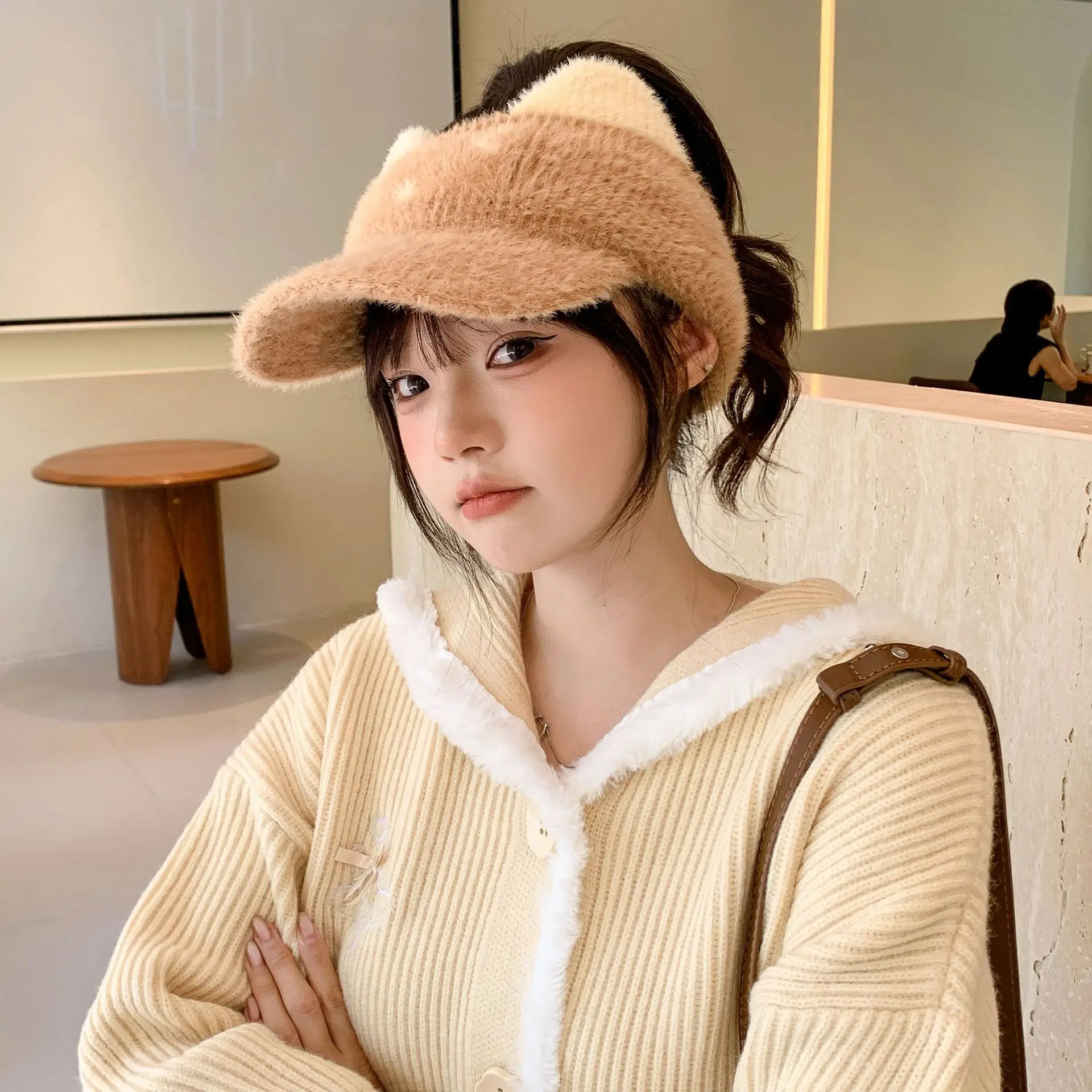 Women Fleece Warm Knitted Wool Hat All-match Autumn Winter — feature 9