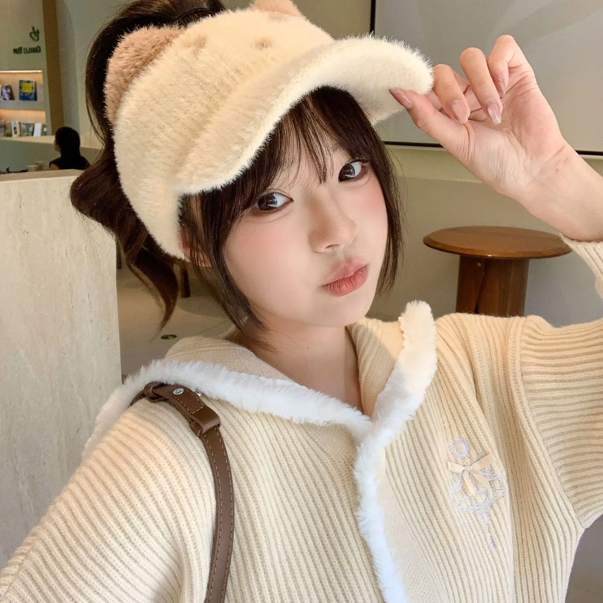 Women Fleece Warm Knitted Wool Hat All-match Autumn Winter