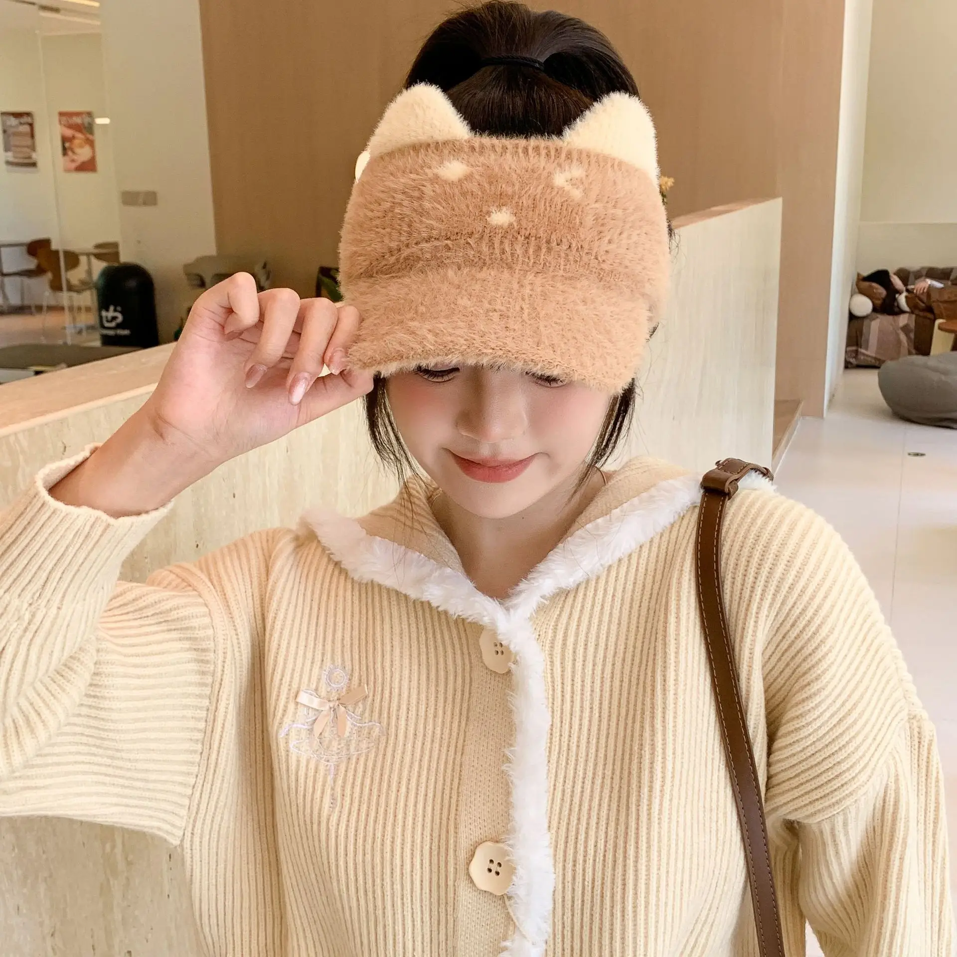 Women Fleece Warm Knitted Wool Hat All-match Autumn Winter