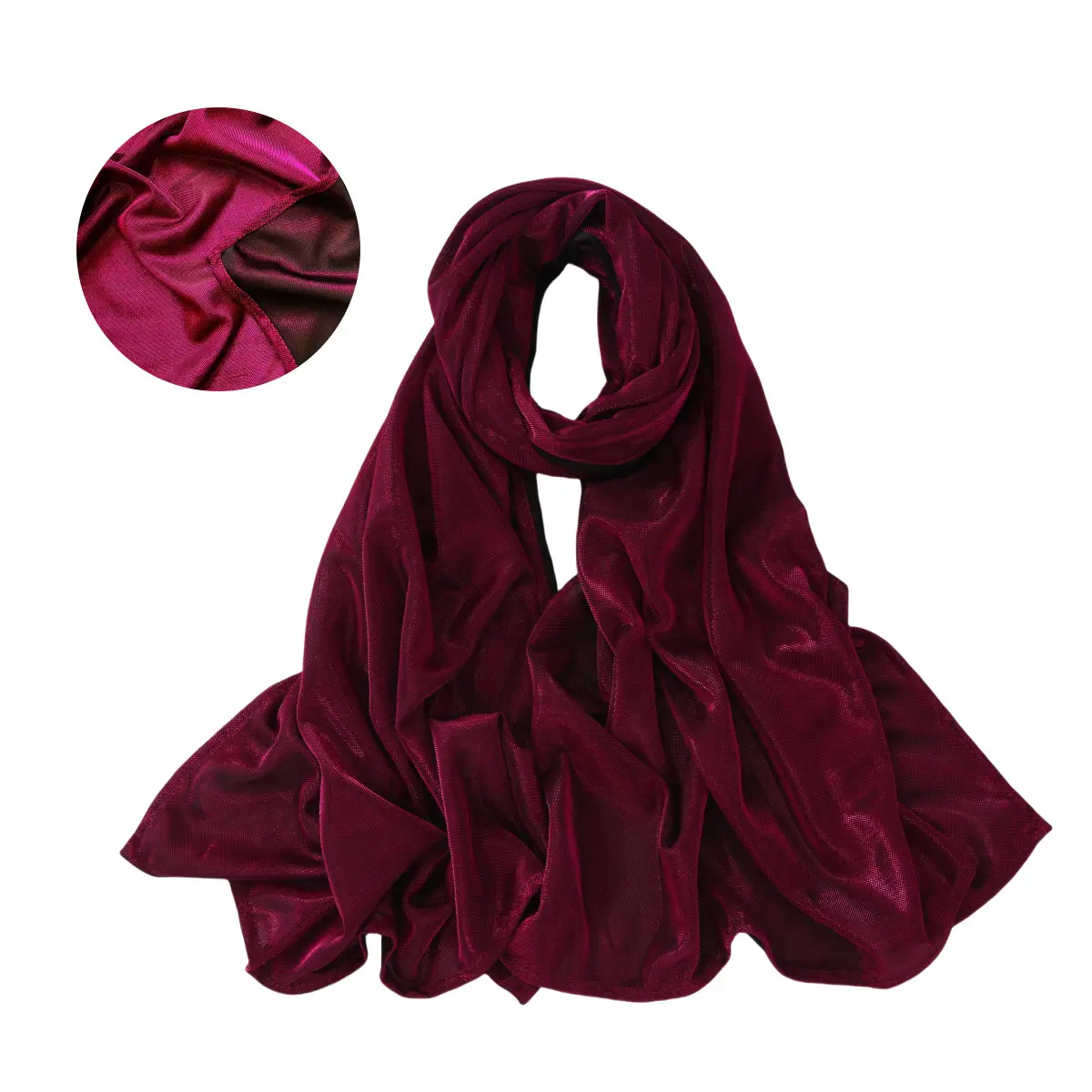 Bright Silk Long Scarf for Women Ethnic Muslim Headscarf - Image 9