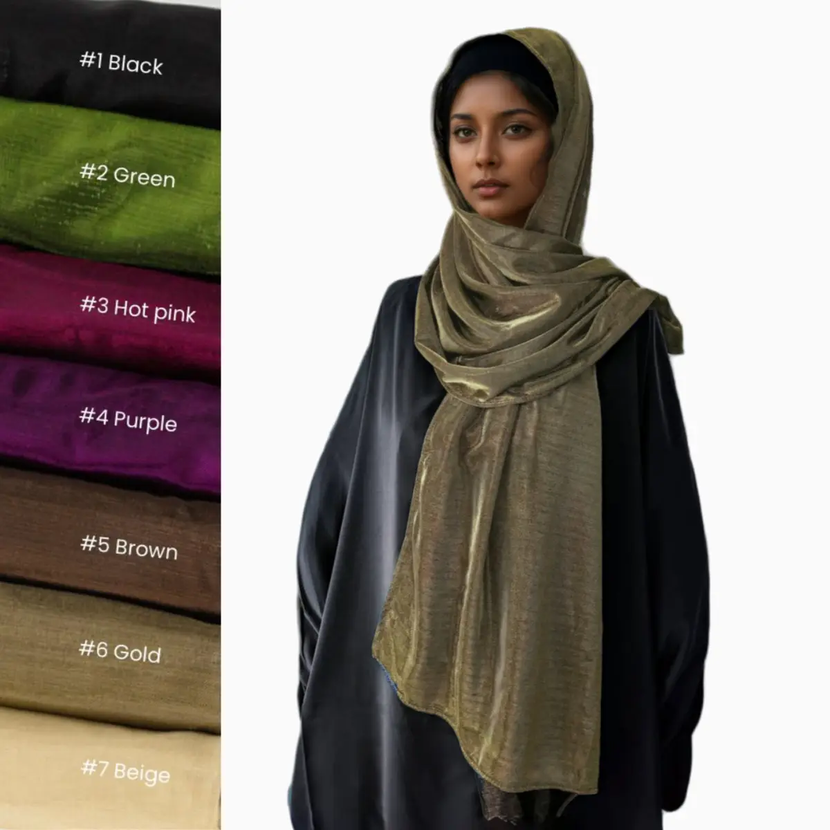 Bright Silk Long Scarf for Women Ethnic Muslim Headscarf - Image 10
