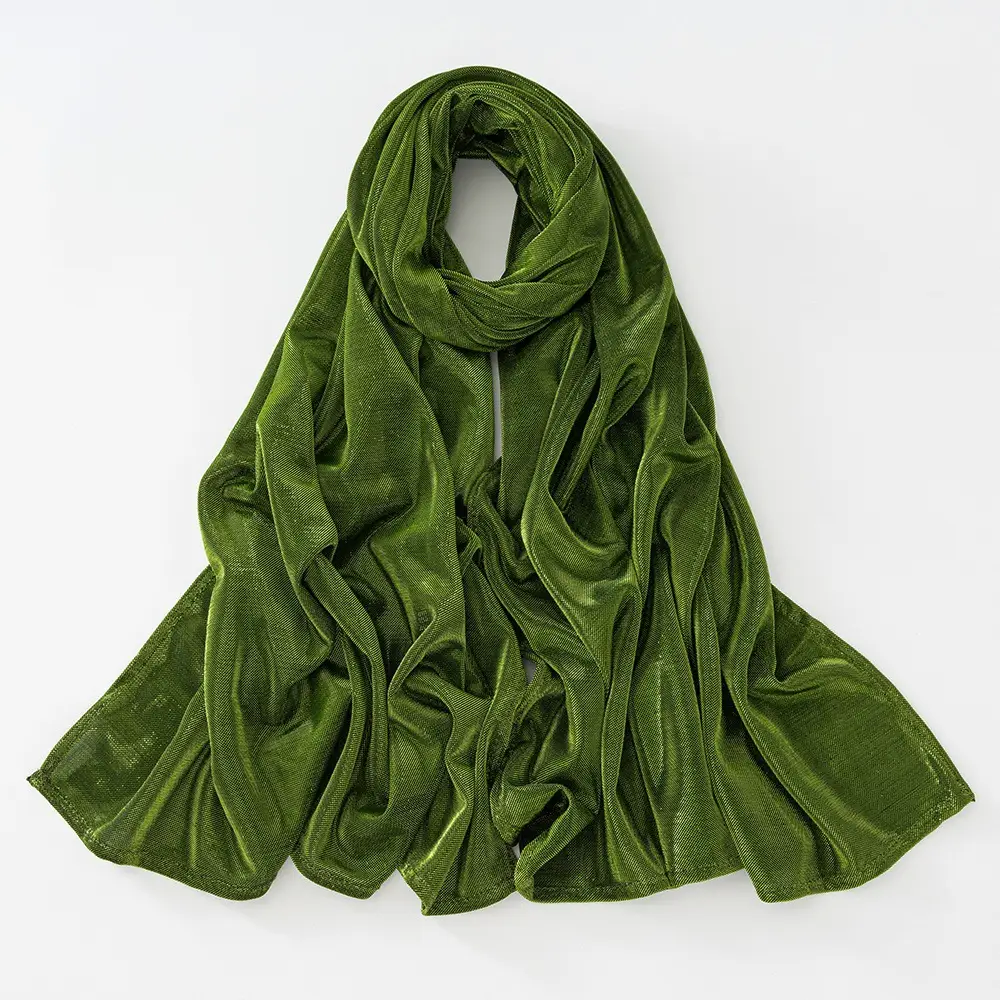 Bright Silk Long Scarf for Women Ethnic Muslim Headscarf - Image 2