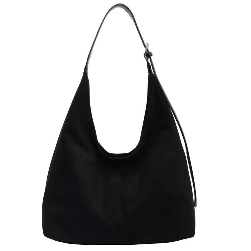 Brown Suede Shoulder Bag with Long Strap - Image 9