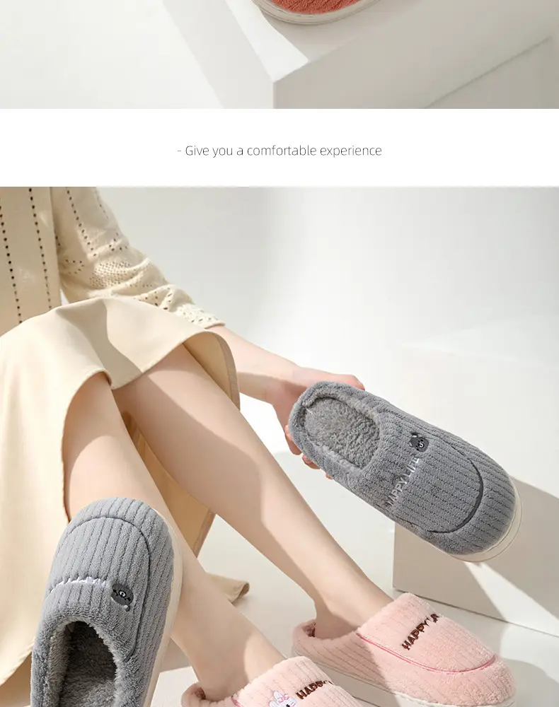 Cotton Slippers Men's Winter Indoor Home Non-slip Fluffy Slippers Thick Bottom with Fluffy Warm Cotton Slippers Men's Outer Wear — feature 17