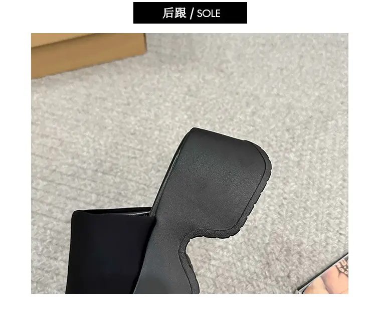 Thick-Soled Slippers for Women's Summer Outer Wear Wholesale New Internet Celebrity Super Hot Sandals Women's High-Heeled Beach Sandals Slippers — feature 5