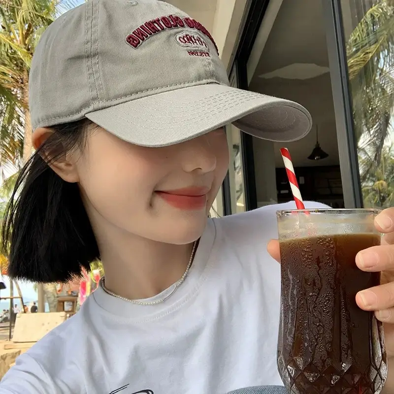 Women Washable Casual Baseball Cap with Embroidered Logo