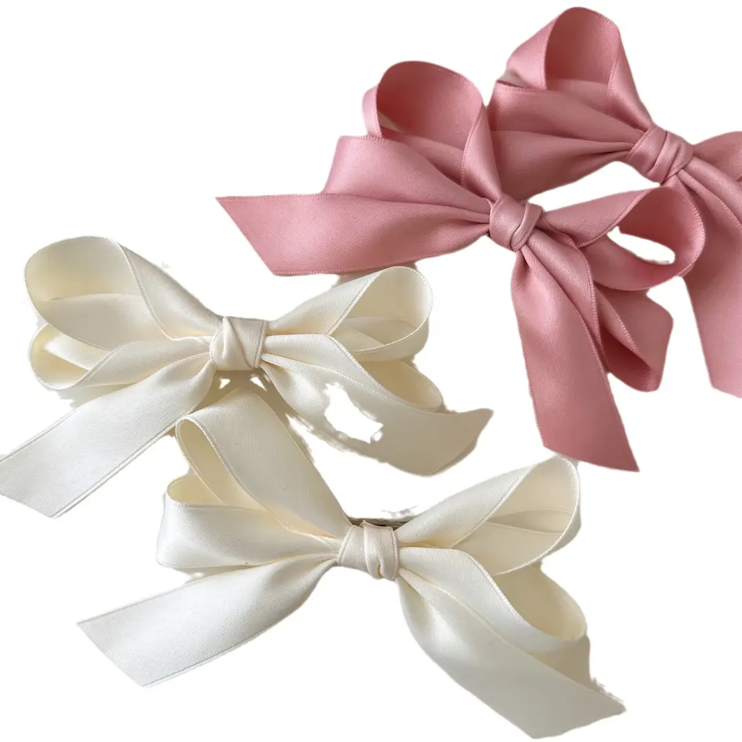 Jisoo Jisoo's Same Style Black Bow Hairpin Preppy Style Streamer Double Ponytail Hair Accessories Girl Ribbon Hairpin