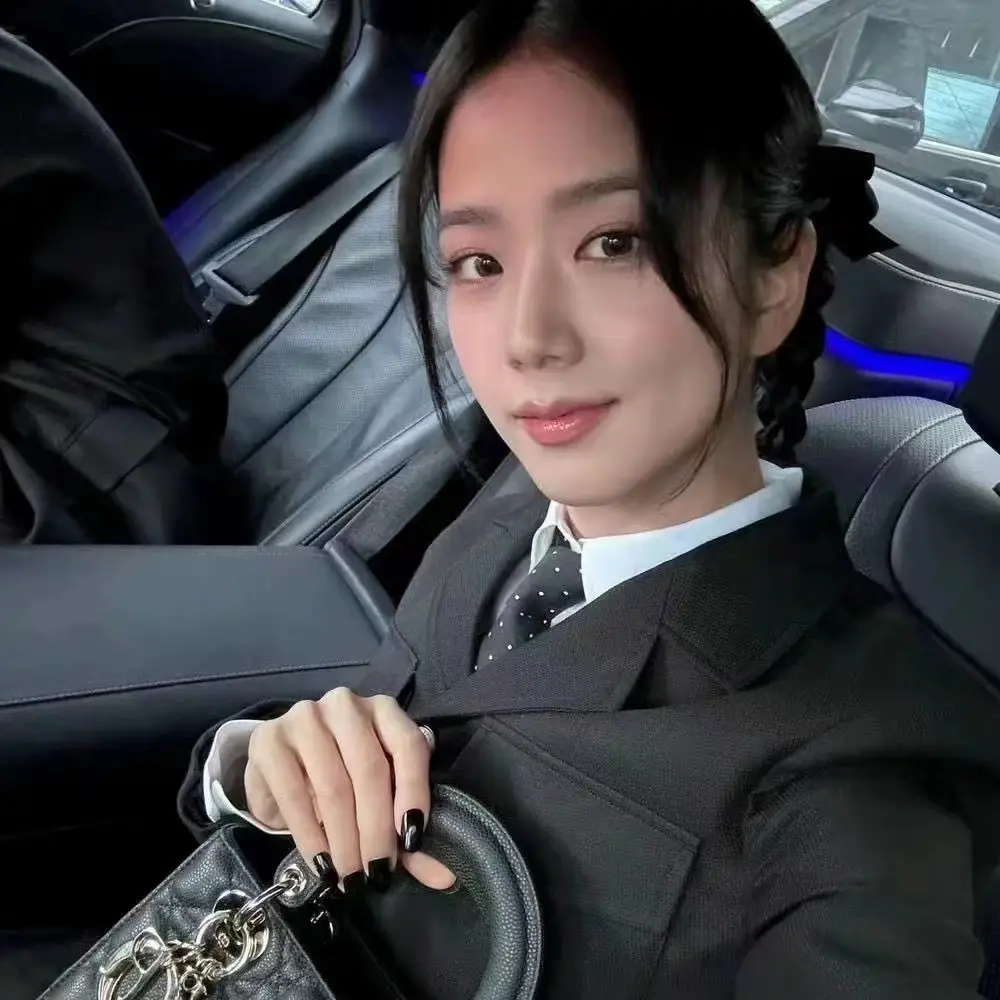 Jisoo Jisoo's Same Style Black Bow Hairpin Preppy Style Streamer Double Ponytail Hair Accessories Girl Ribbon Hairpin — feature 5