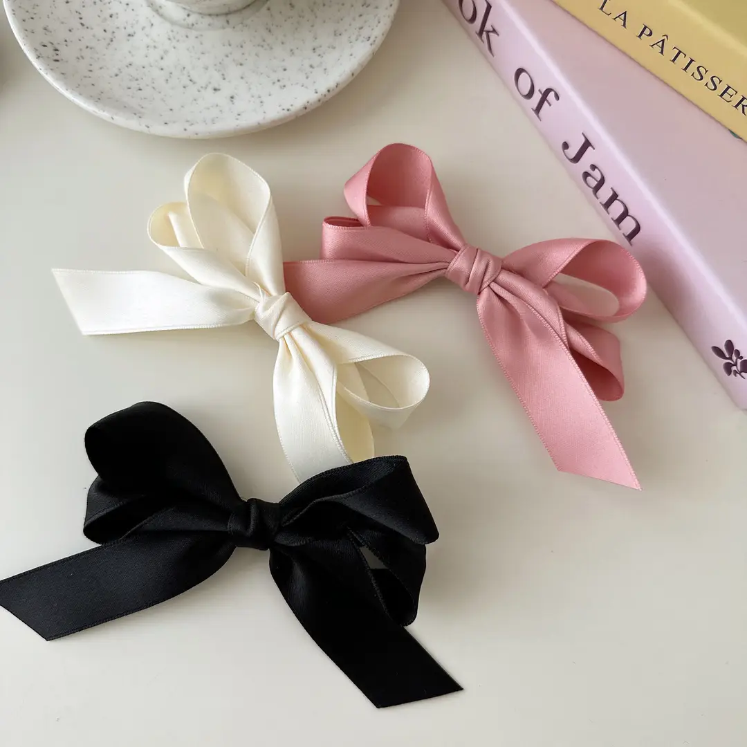Jisoo Jisoo's Same Style Black Bow Hairpin Preppy Style Streamer Double Ponytail Hair Accessories Girl Ribbon Hairpin — feature 8