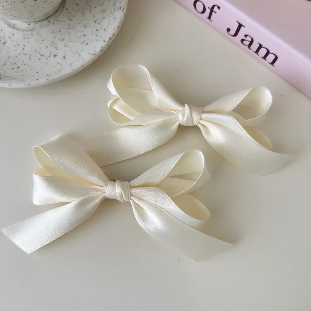 Jisoo Jisoo's Same Style Black Bow Hairpin Preppy Style Streamer Double Ponytail Hair Accessories Girl Ribbon Hairpin — feature 9