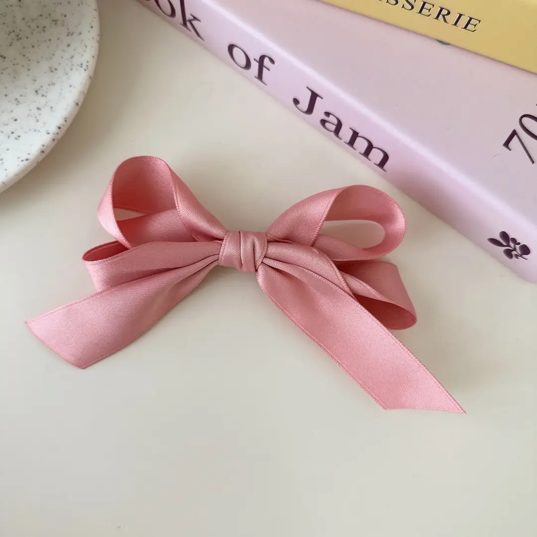 Jisoo Jisoo's Same Style Black Bow Hairpin Preppy Style Streamer Double Ponytail Hair Accessories Girl Ribbon Hairpin