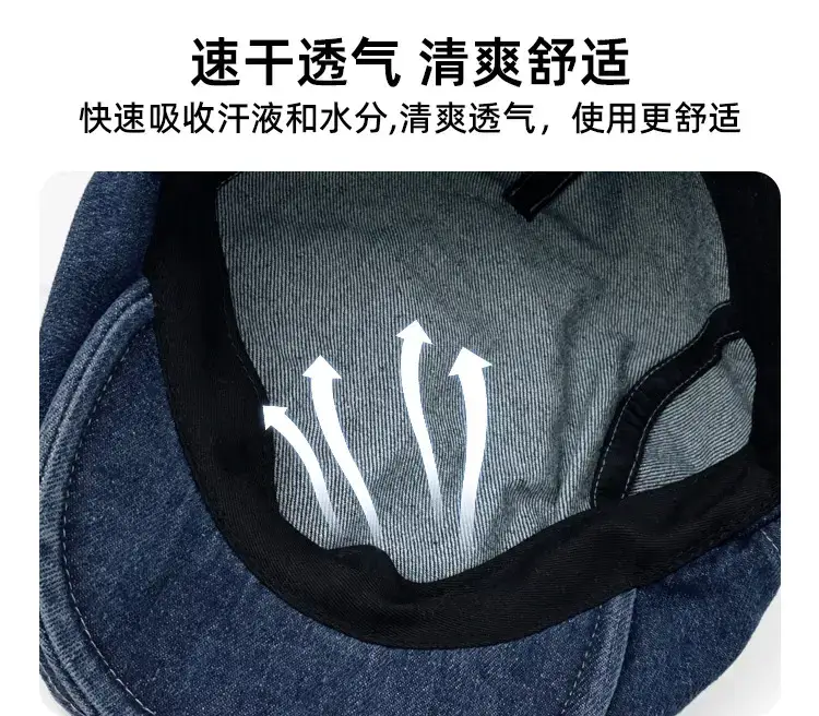 Women Denim Forward Hat Small Big Head Wai Duck Tongue Hat — feature 5