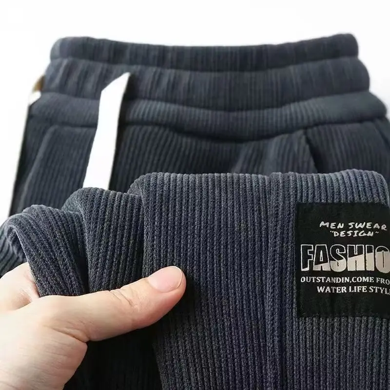 Men Fleece Lined Casual Pants Black Heavy Warm - Image 3