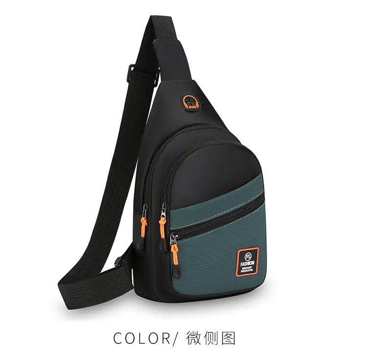 Men's Korean Style Oxford Cloth Chest Bag Black — feature 28