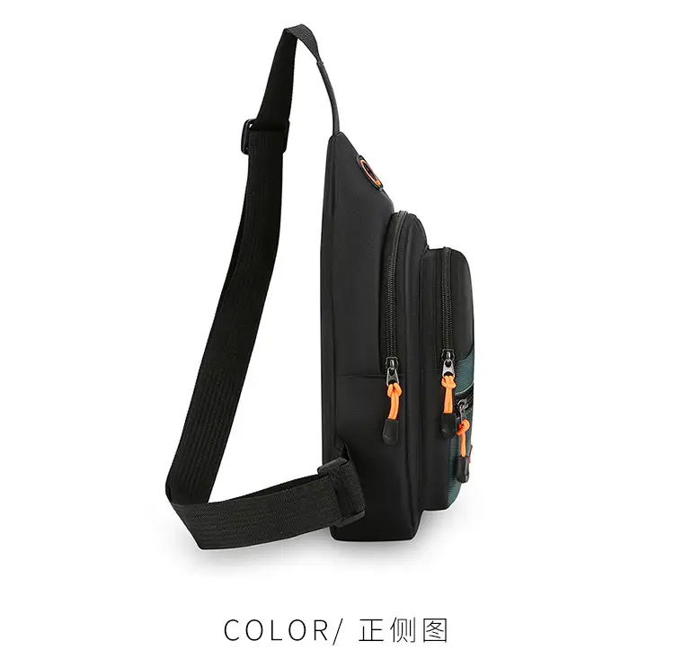 Men's Korean Style Oxford Cloth Chest Bag Black — feature 29