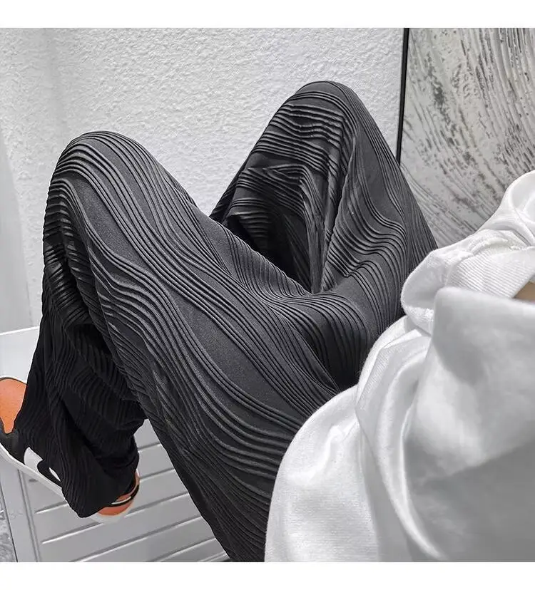 Men Knitted White Pants with Orange Sneakers — feature 11