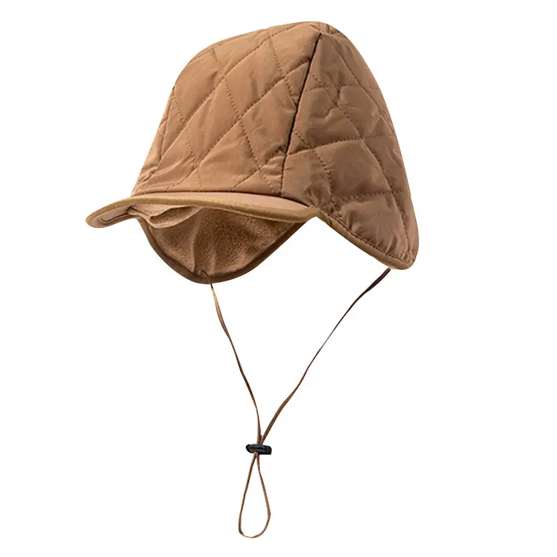 Black Windproof Fleece Lined Winter Hat with Adjustable Strap - Image 11
