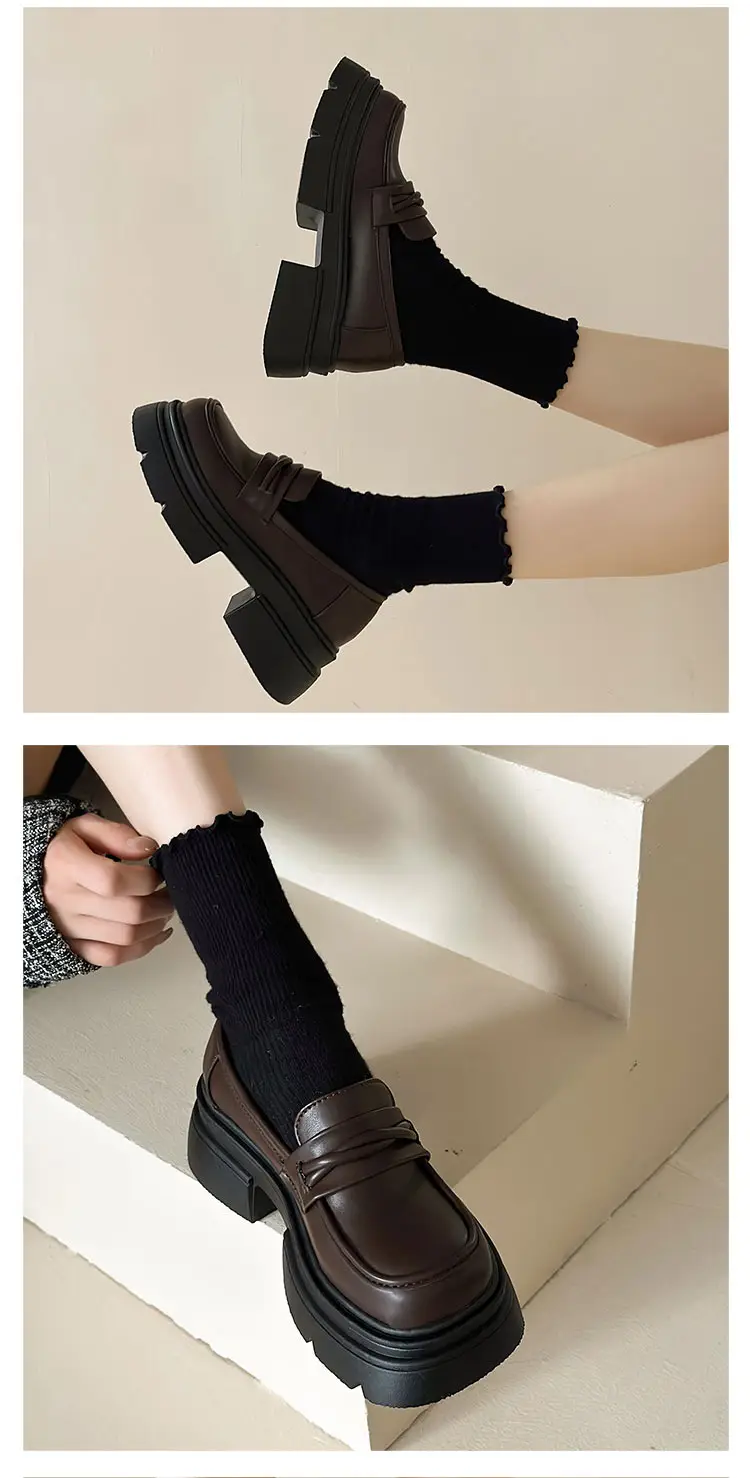 Black Thick Heel Women's Leather Loafers 2024 — feature 10