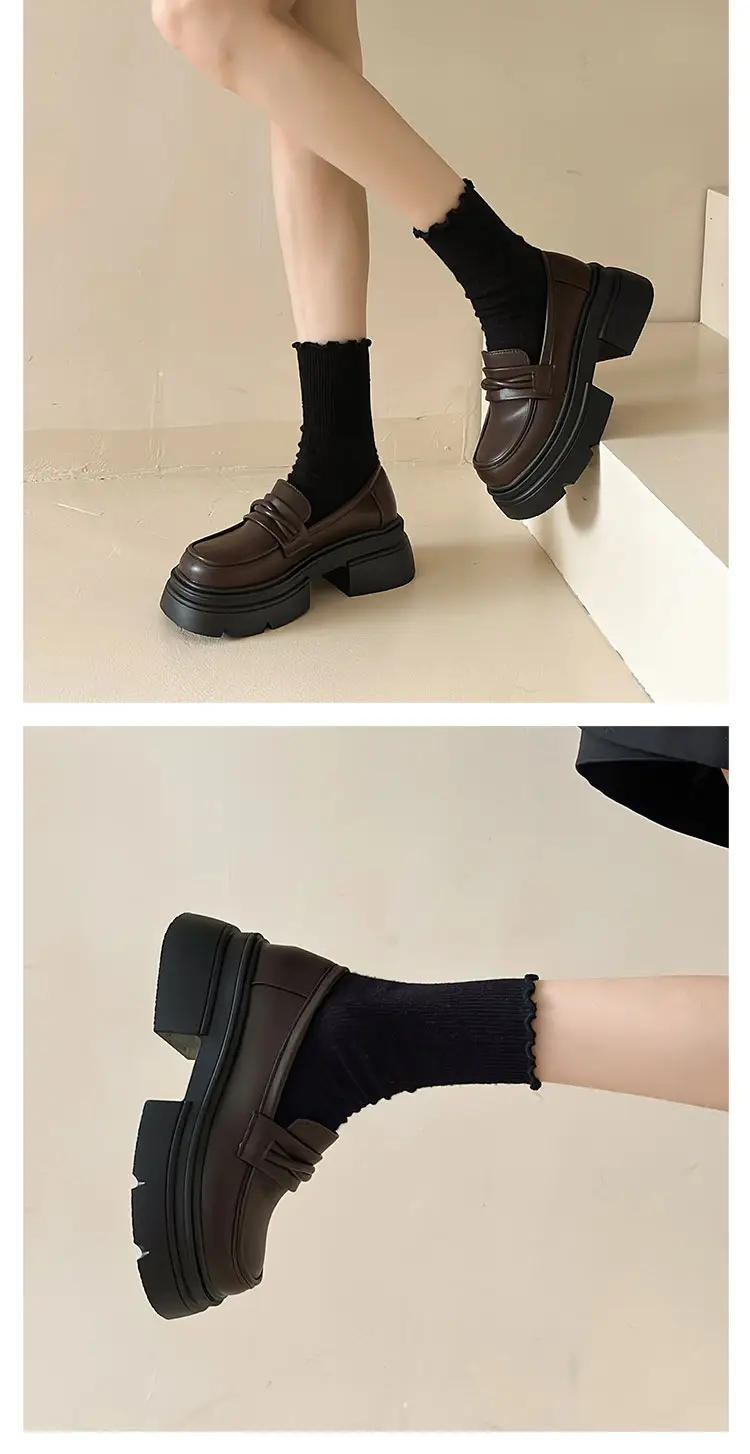Black Thick Heel Women's Leather Loafers 2024 — feature 12