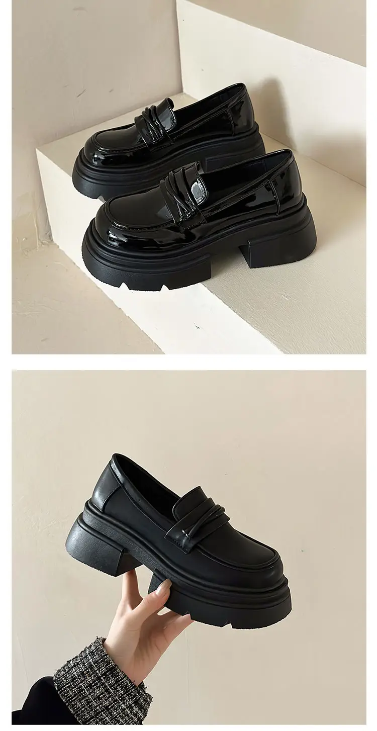 Black Thick Heel Women's Leather Loafers 2024 — feature 15