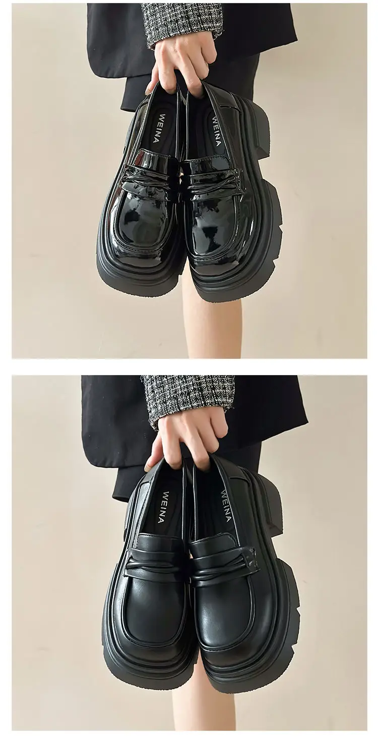 Black Thick Heel Women's Leather Loafers 2024 — feature 16
