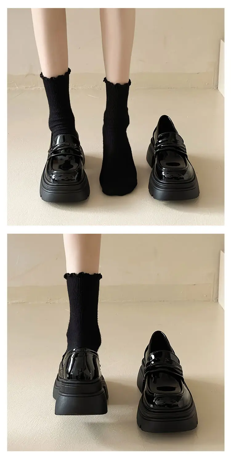 Black Thick Heel Women's Leather Loafers 2024 — feature 4