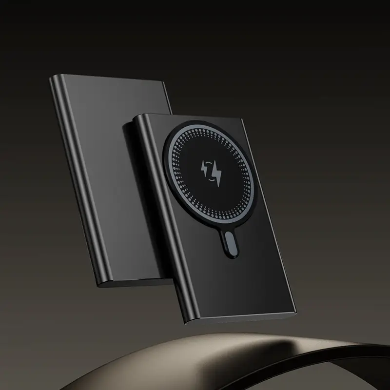 Card-type ultra-thin magsafe fast charging mobile power wireless magnetic charging treasure aluminum alloy compact and portable