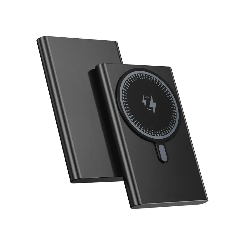Card-type ultra-thin magsafe fast charging mobile power wireless magnetic charging treasure aluminum alloy compact and portable