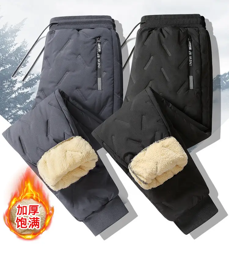 Men Fleece Lined Winter Pants Extra Large Grey — feature 3