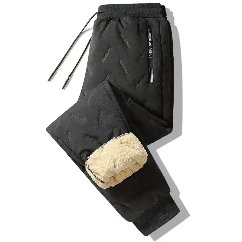 Men Fleece Lined Winter Pants Extra Large Grey - Image 53