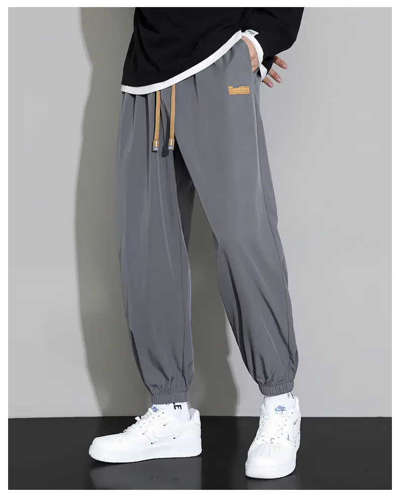 Men's Black Sweatpants Drapey Wide Leg Sports Casual — feature 16