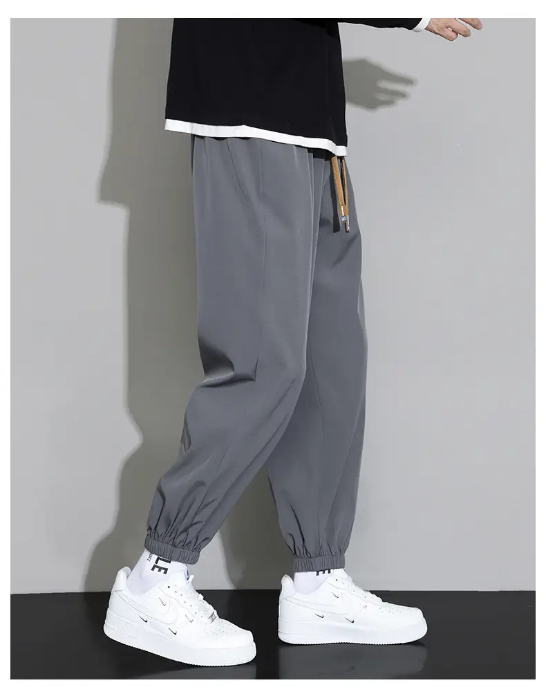 Men's Black Sweatpants Drapey Wide Leg Sports Casual — feature 18