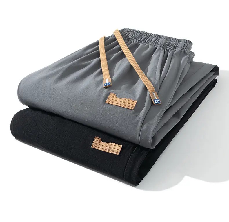 Men's Black Sweatpants Drapey Wide Leg Sports Casual — feature 21