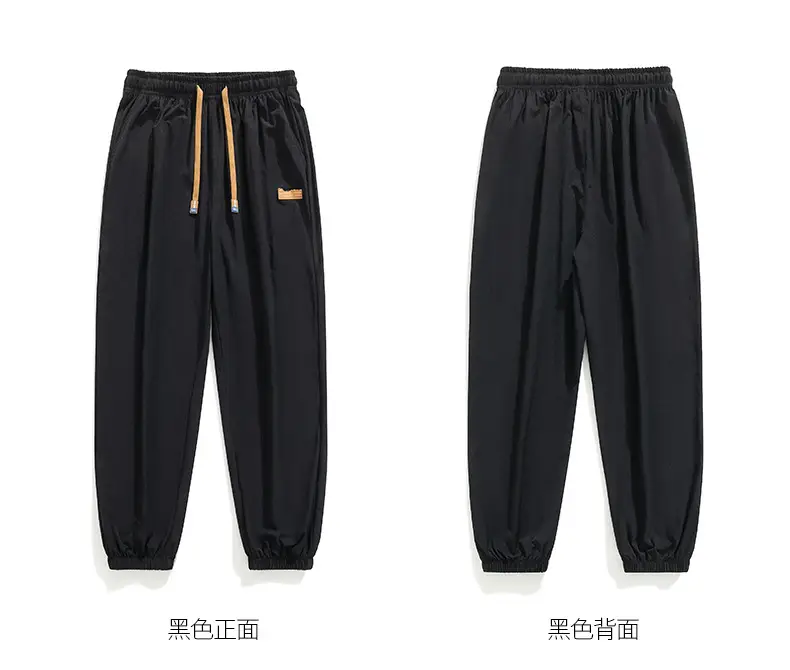 Men's Black Sweatpants Drapey Wide Leg Sports Casual — feature 22
