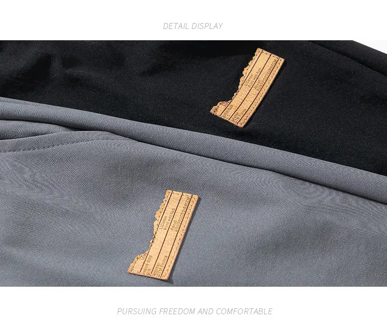 Men's Black Sweatpants Drapey Wide Leg Sports Casual — feature 24