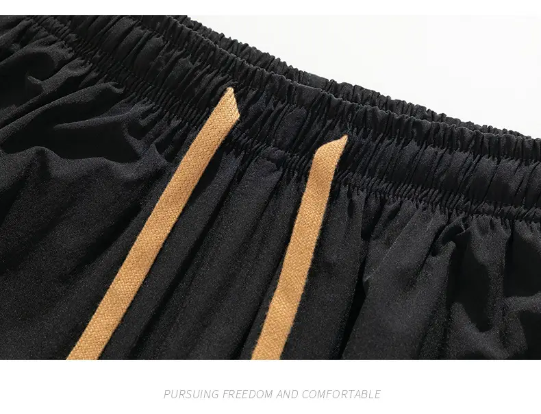 Men's Black Sweatpants Drapey Wide Leg Sports Casual — feature 25