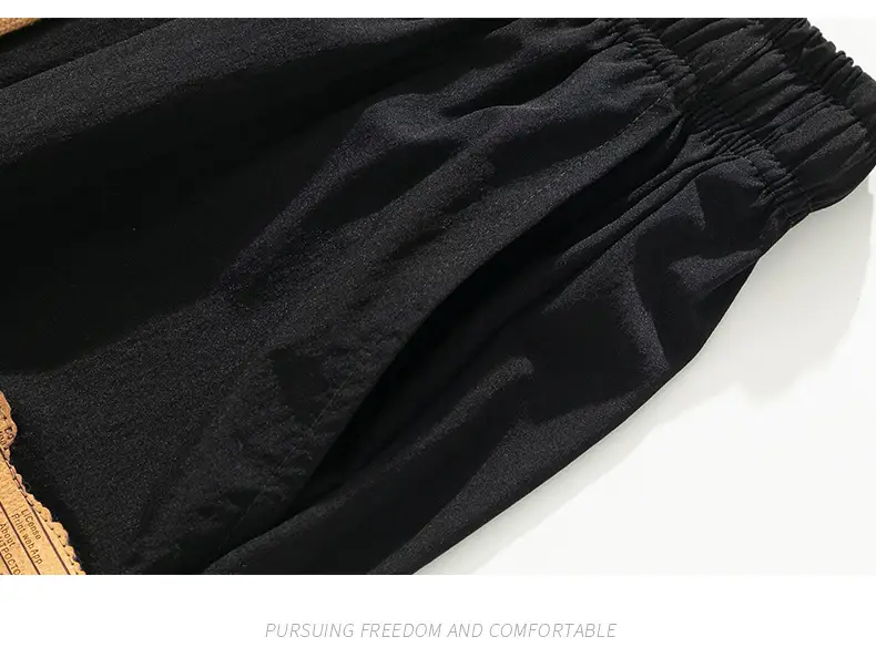 Men's Black Sweatpants Drapey Wide Leg Sports Casual — feature 27