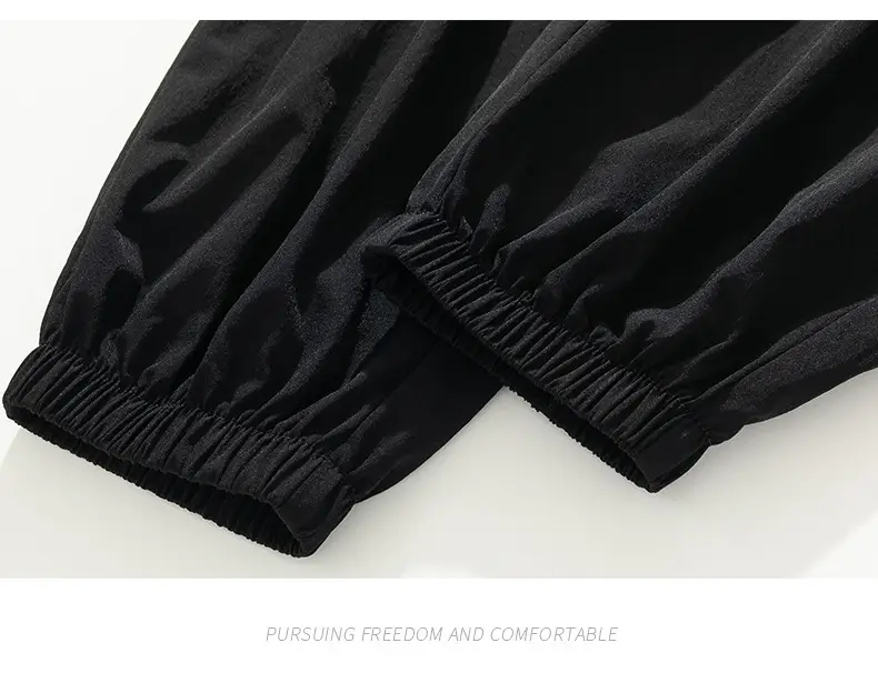 Men's Black Sweatpants Drapey Wide Leg Sports Casual — feature 28