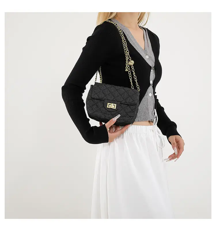 Blue Quilted Shoulder Crossbody Bag for Women — feature 12