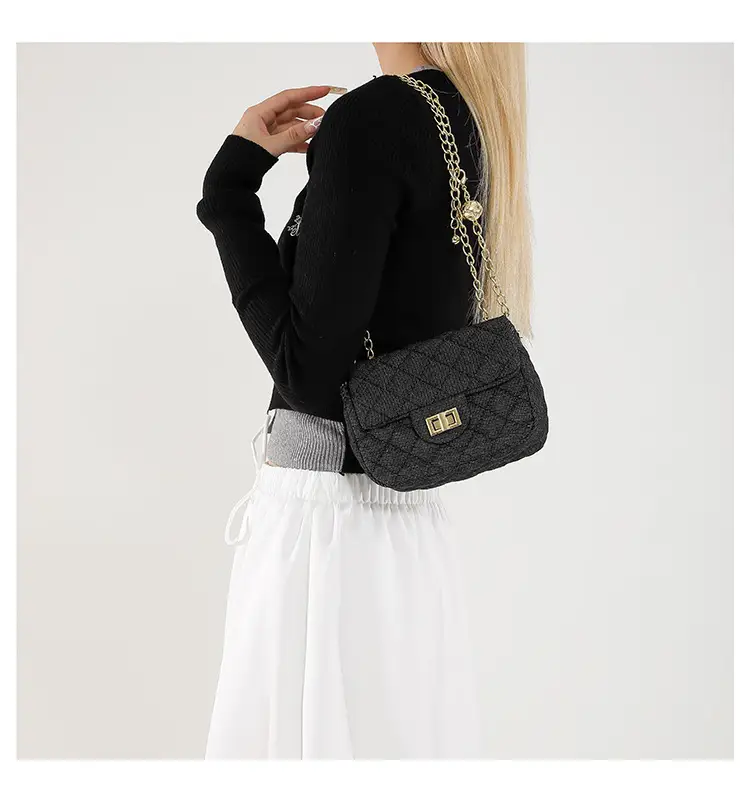 Blue Quilted Shoulder Crossbody Bag for Women — feature 13