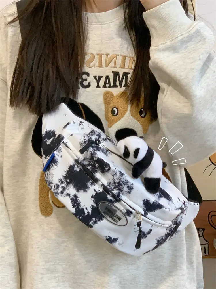 Women's Korean Style Chest Bag with Panda Print — feature 10