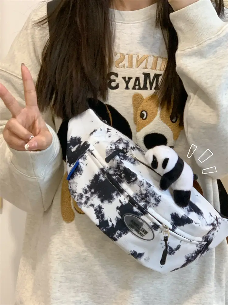 Women's Korean Style Chest Bag with Panda Print — feature 11