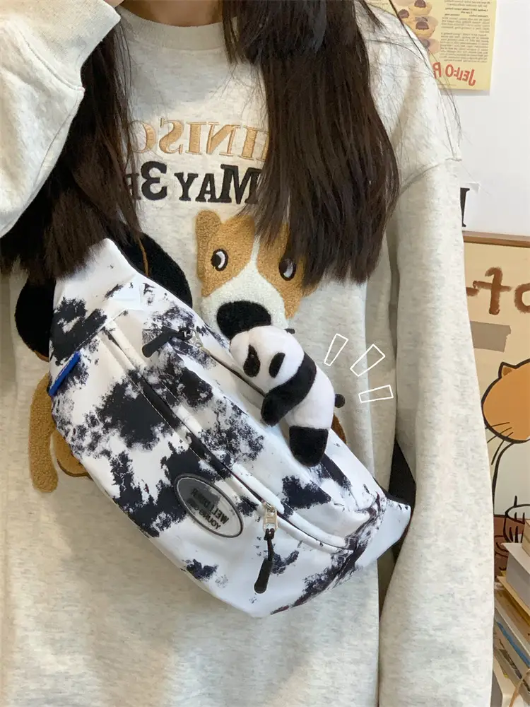 Women's Korean Style Chest Bag with Panda Print — feature 12