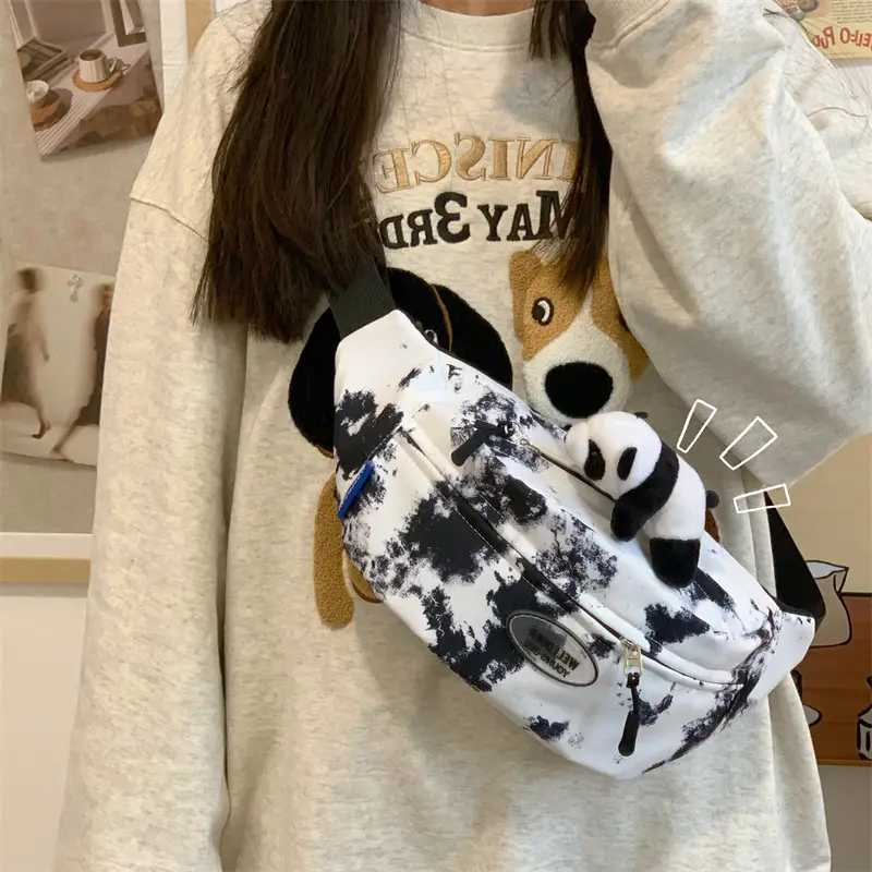 Women's Korean Style Chest Bag with Panda Print - Image 2