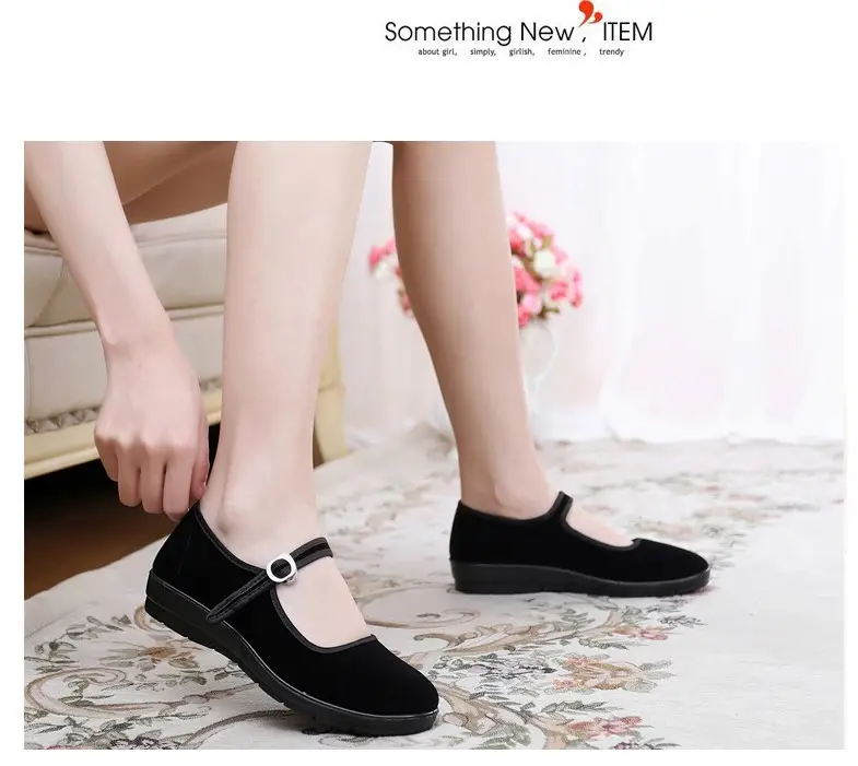 Old Beijing Cloth Shoes Women's Shoes Black Cloth Shoes Non-slip Soft Sole Work Shoes Square Dancing Shoes Mother Shoes Hotel Work Shoes — feature 6