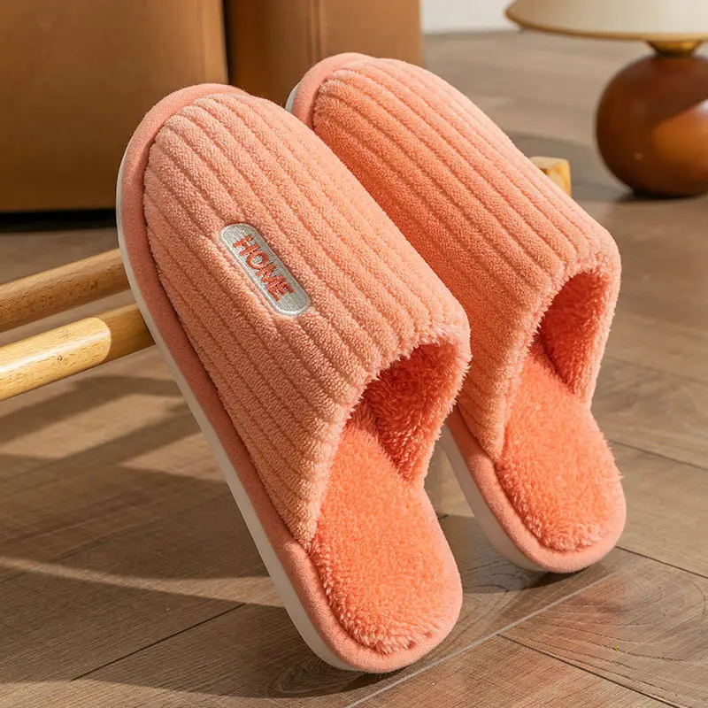 Free Shipping, Men's Winter 2025 New Style Indoor Home Non-Slip Soft-Soled Warm Plush Cotton Slippers with a Feeling of Stepping on Poop - Image 10