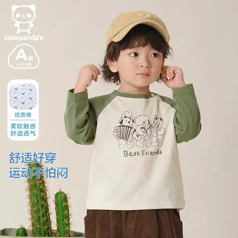 Kaka Panda Long Sleeve T-Shirt for Boys Girls Spring - Image 21